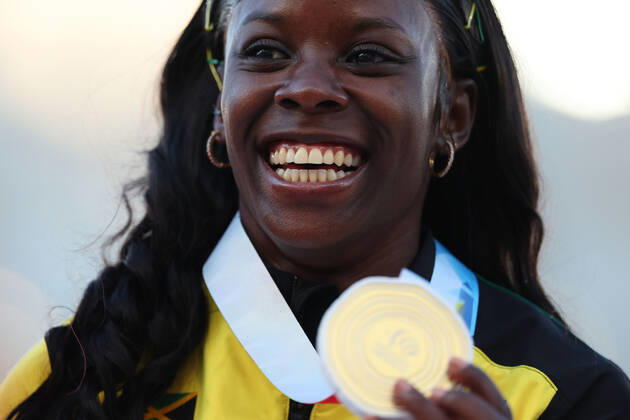 Shericka Jackson (JAM), JULY 21, 2022 - Athletics : IAAF World Championships Oregon 2022 Women s 200m Award ceremony at Hayward Field, Eugene, Oregon, USA.  (194087351)