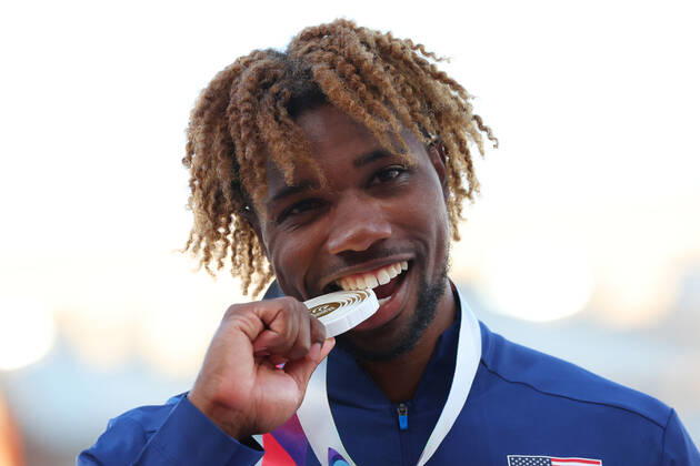 Noah Lyles (USA), JULY 21, 2022 - Athletics : IAAF World Championships Oregon 2022 Men s 200m Award ceremony at Hayward Field, Eugene, Oregon, USA.  (194087355)