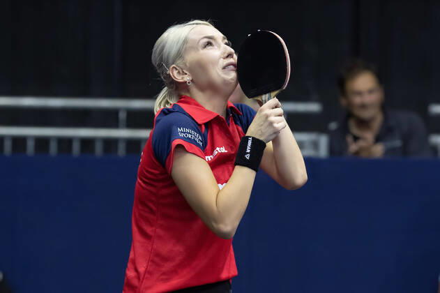 Bilder des Jahres 2022, Sport 08 August Sport Themen der Woche KW33 Sport Bilder des Tages Tischtennis Europameisterschaften Großer Jubel und Freudentränen bei Bernadette Szocs (Rumänien) nach ihrem Sieg gegen Xia Lian Ni (Luxemburg). Tischtennis Europameisterschaften als Teil der European Championships vom 13. bis 21. August in München., München Bayern Deutschland Rudi-Sedlmayer-Halle