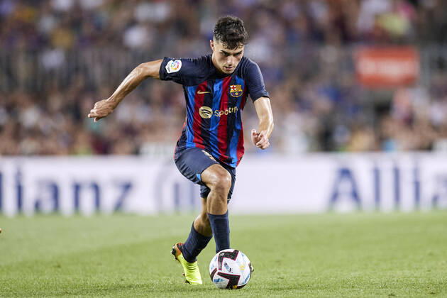 ESP: FC Barcelona, Barca v Real Valladolid CF - La Liga Santander Pedro Gonzalez Pedri of FC Barcelona in action during the La Liga Santander match between FC Barcelona and Real Valladolid CF at Spotify Camp Nou on August 28, 2022, in Barcelona, Spain. Barcelona Spotify Camp Nou Catalunya Spain _RL_FCBvVALL_049_424 Copyright: xRicardoxLarreinax