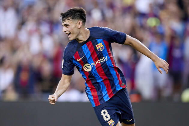 ESP: FC Barcelona, Barca v Real Valladolid CF - La Liga Santander Pedro Gonzalez Pedri of FC Barcelona celebrates after scoring his team s second goal during the La Liga Santander match between FC Barcelona and Real Valladolid CF at Spotify Camp Nou on August 28, 2022, in Barcelona, Spain. Barcelona Spotify Camp Nou Catalunya Spain _RL_FCBvVALL_038_433 Copyright: xRicardoxLarreinax