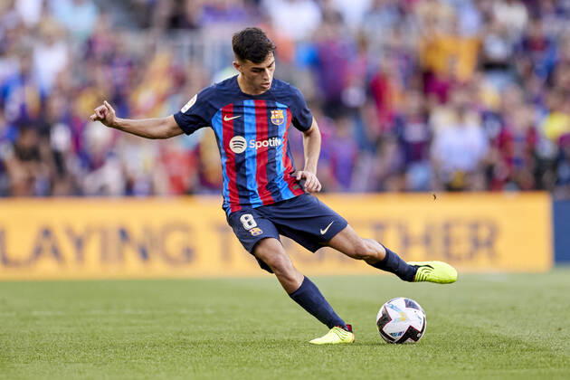 ESP: FC Barcelona, Barca v Real Valladolid CF - La Liga Santander Pedro Gonzalez Pedri of FC Barcelona in action during the La Liga Santander match between FC Barcelona and Real Valladolid CF at Spotify Camp Nou on August 28, 2022, in Barcelona, Spain. Barcelona Spotify Camp Nou Catalunya Spain _RL_FCBvVALL_012_451 Copyright: xRicardoxLarreinax