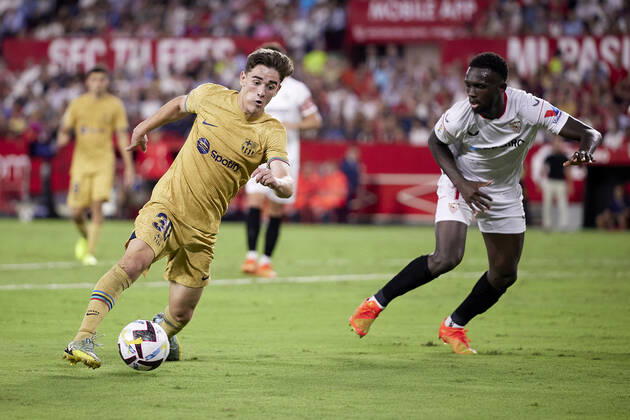 Sevilla FC v FC Barcelona, Barca LaLiga Santander, Seville, Spain Seville, Spain. 03rd September 2022. Gavi (30) of FC Barcelona seen during the LaLiga Santander match between Sevilla FC and FC Barcelona at Estadio Ramon Sanchez Pizjuan in Seville. Seville Andalucia Spain Estadio Ramon Sanchez Pizjuan Copyright: xGonzalesxPhoto JesusxRuizxMedinax