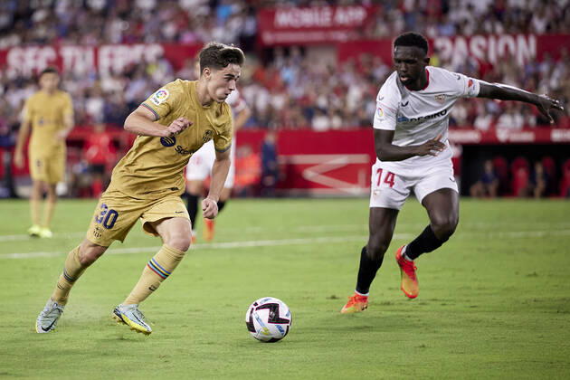 Sevilla FC v FC Barcelona, Barca LaLiga Santander, Seville, Spain Seville, Spain. 03rd September 2022. Gavi (30) of FC Barcelona seen during the LaLiga Santander match between Sevilla FC and FC Barcelona at Estadio Ramon Sanchez Pizjuan in Seville. Seville Andalucia Spain Estadio Ramon Sanchez Pizjuan Copyright: xGonzalesxPhoto JesusxRuizxMedinax