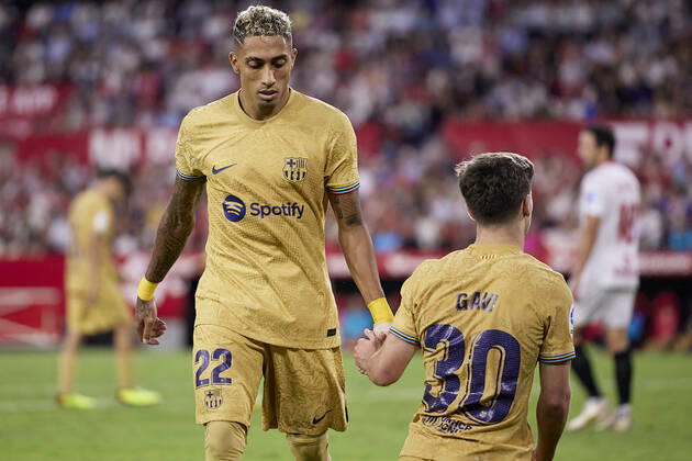 Sevilla FC v FC Barcelona, Barca LaLiga Santander, Seville, Spain Seville, Spain. 03rd September 2022. Raphinha (22) of FC Barcelona seen during the LaLiga Santander match between Sevilla FC and FC Barcelona at Estadio Ramon Sanchez Pizjuan in Seville. Seville Andalucia Spain Estadio Ramon Sanchez Pizjuan Copyright: xGonzalesxPhoto JesusxRuizxMedinax