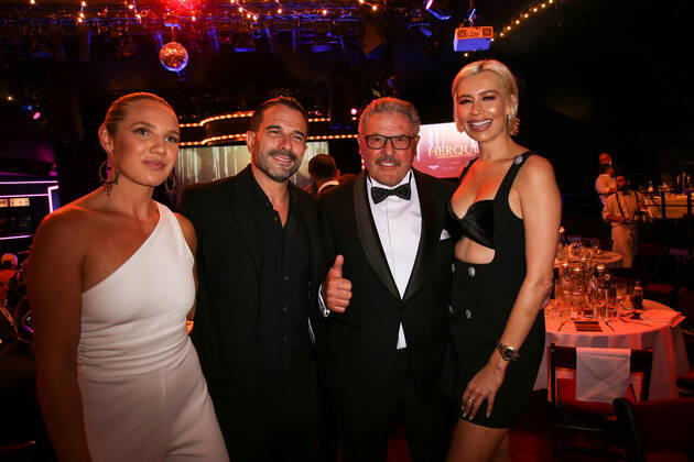 Boxen: Herqul 2022 - German Boxing Award, Berlin, 04.09.2022 v.l.: Sopie Allisch, Marc Terenzi, Peter Hanraths und Verna Kerth Berlin Germany