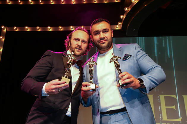 Boxen: Herqul 2022 - German Boxing Award, Berlin, 04.09.2022 Benny Blanko (l.) und Ali Eren Demirecen Berlin Germany