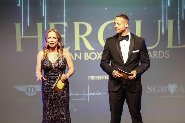 Boxen: Herqul 2022 - German Boxing Award, Berlin, 04.09.2022 Moderatoren: Regina Halmich und Andrej Mangold Berlin Germany