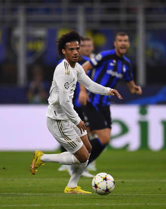 07.09.2022, Fussball UEFA Championsleague 2022 2023: Vorrunde 1.Spieltag, Inter Mailand - FC Bayern München, Giuseppe Meazza Stadion Mailand. Leroy Sane (Bayern München) am Ball