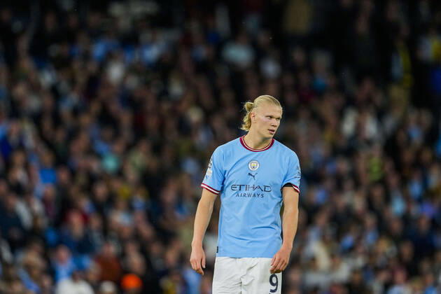 Manchester, United Kingdom 20220914. Manchester City s Erling Braut Haaland during the Champions League soccer match between Manchester City and Borussia Dortmund at the Etihad Stadium. Manchester Great Britain xx Copyright: xFredrikxVarfjellx T0ajv6HUH_U