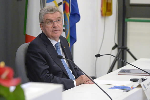 Thomas Bach erhält den Flambeau d Or Award 2022 des Sportverbands Panathlon International im CONI Center. Rom, 16.09.2022