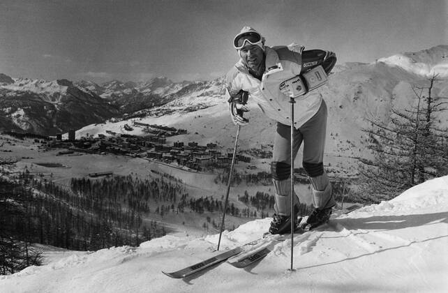 SESTRIERES 19861012 Ingemar Stenmark fotograferad i backarna vid den italienska skidorten SestriÂ?res vars skidakning Stenmark berömmer. Foto Lasse Hedberg SCANPIX Code 20360