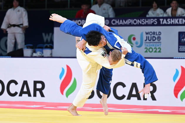 Goki Tajima (JPN), OCTOBER 13, 2022 - Judo : World Judo Championships Tashkent 2022 Team quarterfinal match at Humo Arena in Tashkent, Uzbekistan. Noxthirdxpartyxsales (201100501)