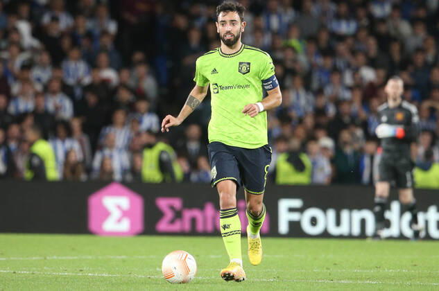 Bruno Fernandes of Manchester United, ManU during the UEFA Europa League, Group E football match between Real Sociedad and Manchester United on November 3, 2022 at Reale Arena in San Sebastian, Spain - Photo Laurent Lairys PANORAMIC FOOTBALL : Real Sociedad Vs Manchester United - Ligue Europa - 03 11 2022 LaurentLairys Panoramic