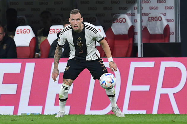 Fußball UEFA Nations League Deutschland - Ungarn am 23.09.2022 in der Red Bull Arena in Leipzig David Raum ( Deutschland ) DFB regulations prohibit any use of photographs as image sequences and or quasi-video.