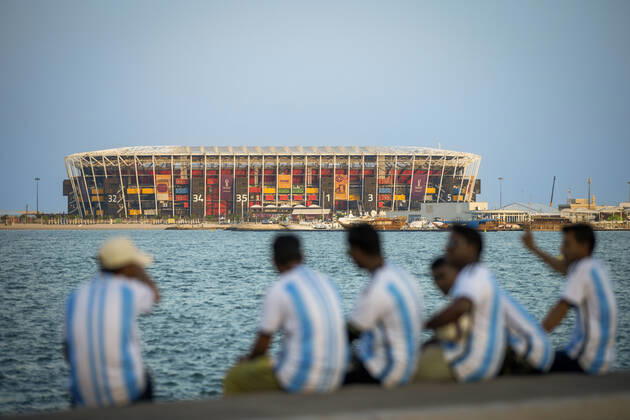Bilder des Jahres, Sport 11 November Sport Themen der Woche KW46 Sport Bilder des Tages 15.11.2022, Doha Katar Qatar Fans of Argentina infant of the Stadium 974 Doha 4 days before the city hosts the FIFA World Cup, WM, Weltmeisterschaft, Fussball 2022 Foto: Moritz Müller
