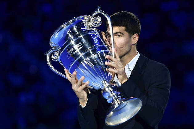 Bilder des Jahres, Sport 11 November Sport Themen der Woche KW46 Sport Bilder des Tages Foto Nicolo Campo LaPresse 16-11-2022 Torino, Italia - Tennis - Nitto ATP, Tennis Herren Finals, giorno 4. Nella foto: Carlos Alcaraz November 16, 2022 Turin Italy - Tennis - Nitto ATP Finals, day 4. In the photo: Carlos Alcaraz  Copyright: xNicoloxCampo LaPresse LaPresse Nx