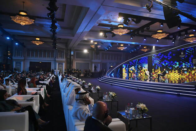 Foto Fabio Ferrari LaPresse - 17 Novembre 2022 - Dubai, Emirati Arabi Uniti - - Calcio -17ma edizione di Dubai International Sports Conference - Globe Soccer Awards 2022. Nella foto: panoramica della sala November 17, 2022 Dubai, United Arab Emirates - sport - Soccer - 17th edition of the Dubai International Sports Conference - Globe Soccer Awards 2022. In the pic: overview of the stage  Copyright: xFabioxFerrari LaPressex