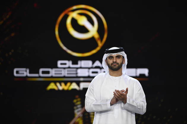 Foto Fabio Ferrari LaPresse - 17 Novembre 2022 - Dubai, Emirati Arabi Uniti - - Calcio -17ma edizione di Dubai International Sports Conference - Globe Soccer Awards 2022. Nella foto: Lo sceicco Mansoor Bin Mohammed al Maktoum November 17, 2022 Dubai, United Arab Emirates - sport - Soccer - 17th edition of the Dubai International Sports Conference - Globe Soccer Awards 2022. In the pic: the Sheikh Mansoor Bin Mohammed al Maktoum  Copyright: xFabioxFerrari LaPressex