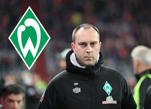 Deutschland 18. November 2022: Fussball, Herren, Saison 2022 2023, SV Werder Bremen, Ole Werner, Trainer Hier eine Fotomontage, Symbolfoto mit Ole Werner, Trainer (SV Werder Bremen) und dem Logo, Wappen des Vereins