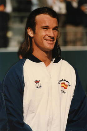 Spanish tennis player Carlos Moya, 1997 
