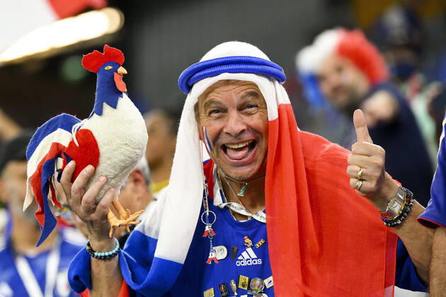 Supporters de l Equipe de France - Ambiance DomDom FOOTBALL : France vs Danemark - Groupe D - coupe du Monde Qatar 2022 - 26 11 2022 JBAutissier Panoramic