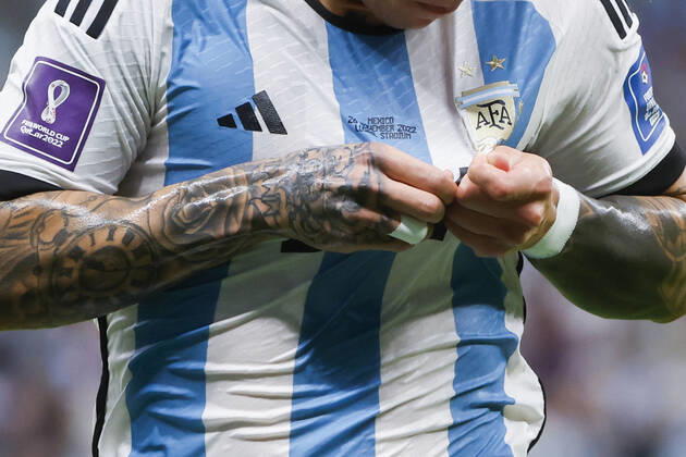 Enzo Fernandez of Argentina celebrates after scoring during a FIFA World Cup, WM, Weltmeisterschaft, Fussball soccer match of the group phase between Argentina and México at Lusail stadium in Lusail, Qatar 25 November 2022. World Cup 2022: Argentina vs. Mexico !ACHTUNG: NUR REDAKTIONELLE NUTZUNG!  Copyright: xJuanxIgnacioxRoncoronix GR6397 20221126-3278314836455cd4eab054e59516c25a6285e3be