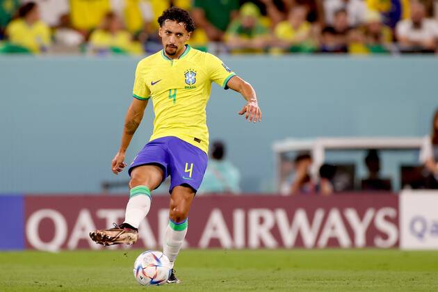 DOHA, 05-12-2022, Stadium , World Cup 2022 in Qatar , Round of 16, game between Brazil and South Korea, Brazil player Marquinhos Brazil - South Korea  x19453202x Copyright: