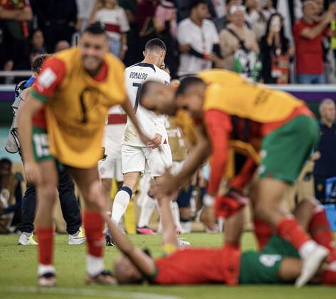 morocco vs portugal DOHA, CA - 10.12.2022: MOROCCO VS PORTUGAL - CRISTIANO RONALDO of Portugal leaves the field after being eliminated by Morocco in a match between Morocco and Portugal, valid for the quarterfinals of the World Cup, held at the Al Thumama Stadium in Doha, Qatar. (Photo: Marcelo Machado de Melo Fotoarena) x2308626x MarceloxMachadoxdexMelo