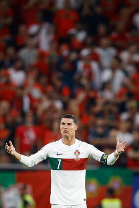 morocco vs portugal DOHA, CA - 10.12.2022: MOROCCO VS PORTUGAL - CRISTIANO RONALDO of Portugal during the match between Morocco and Portugal, valid for the quarterfinals of the World Cup, held at the Al Thumama Stadium in Doha, Qatar. (Photo: Rodolfo Buhrer La Imagem Fotoarena) x2308633x RodolfoxBuhrer