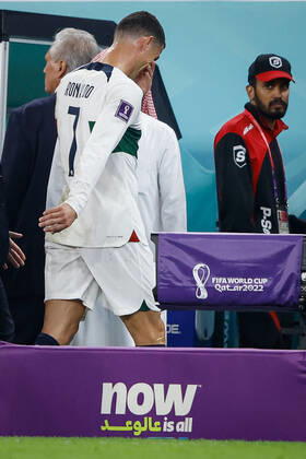 morocco vs portugal DOHA, CA - 10.12.2022: MOROCCO VS PORTUGAL - CRISTIANO RONALDO of Portugal leaves the field crying after the match between Morocco and Portugal, valid for the quarterfinals of the World Cup, held at the Al Thumama Stadium in Doha, Qatar. (Photo: Rodolfo Buhrer La Imagem Fotoarena) x2308658x RodolfoxBuhrer