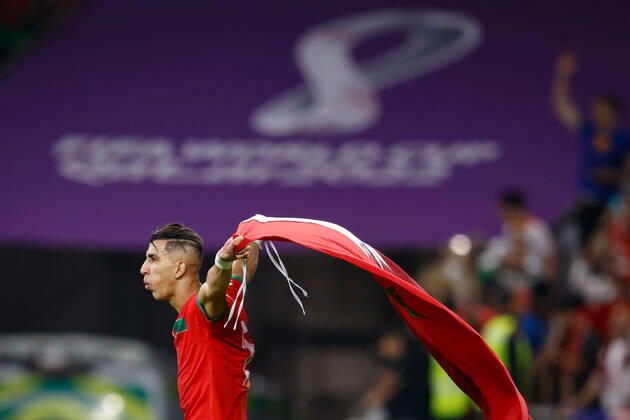 morocco vs portugal DOHA, CA - 10.12.2022: MOROCCO VS PORTUGAL - EL YAMIQ Jawad of Morocco during the match between Morocco and Portugal, valid for the quarterfinals of the World Cup, held at the Al Thumama Stadium in Doha, Qatar. (Photo: Rodolfo Buhrer La Imagem Fotoarena) x2308663x RodolfoxBuhrer