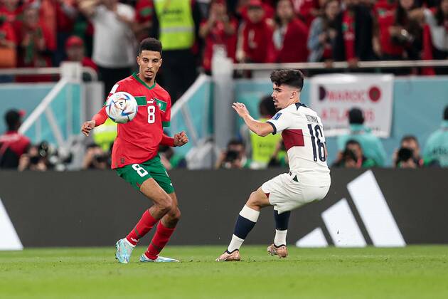RECORD DATE NOT STATED December 10, 2022. - Doha, Qatar. - Al Thumama Stadium. FIFA World Cup, WM, Weltmeisterschaft, Fussball 2022. Round of 8. Portugal v Morocco. In photo: Azzedine Ounahi DmitryxGolubovich