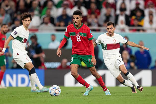 RECORD DATE NOT STATED December 10, 2022. - Doha, Qatar. - Al Thumama Stadium. FIFA World Cup, WM, Weltmeisterschaft, Fussball 2022. Round of 8. Portugal v Morocco. In photo: Azzedine Ounahi DmitryxGolubovich