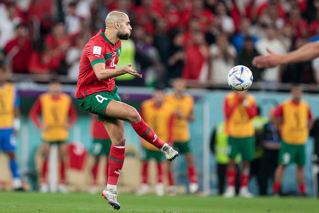 RECORD DATE NOT STATED December 10, 2022. - Doha, Qatar. - Al Thumama Stadium. FIFA World Cup, WM, Weltmeisterschaft, Fussball 2022. Round of 8. Portugal v Morocco. In photo: Sofyan Amrabat DmitryxGolubovich