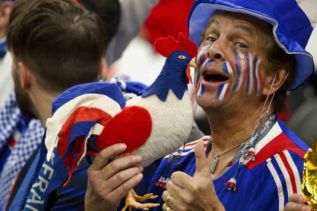 Supporters de l Equipe de France - Ambiance DomDom FOOTBALL : France vs Maroc - 1 2 finale - coupe du Monde Qatar 2022 - 14 12 2022 JBAutissier Panoramic 