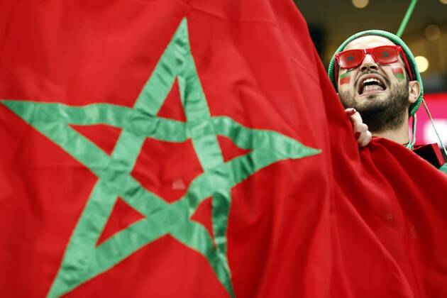 AL KHOR - Supporters of Morocco during the FIFA World Cup, WM, Weltmeisterschaft, Fussball Qatar 2022 Semifinal match between France and Morocco at Al Bayt Stadium on December 14, 2022 in Al Khor, Qatar. AP Dutch Height MAURICE OF STONE FIFA World Cup Qatar 2022 2022 xVIxANPxSportx xMauricexvanxSteenxWKxIVx