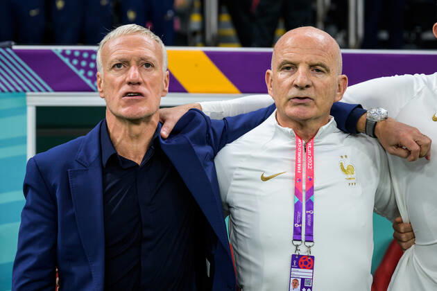 221214 head coach Didier Deschamps of France during the FIFA World Cup, WM, Weltmeisterschaft, Fussball 2022 semifinal between France and Morocco on December 14, 2022 in Doha. Photo: Joel Marklund BILDBYRAN kod JM JM0412 bbeng fotboll football soccer fotball vm fotbolls-vm fotball-vm fotbolls-vm 2022 fifa world cup 2022 semifinal semi-final frankrike france marocko morocco Copyright: JOELxMARKLUND BB221214JM026
