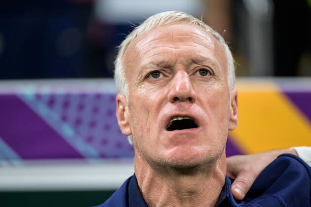221214 head coach Didier Deschamps of France ahead of the FIFA World Cup, WM, Weltmeisterschaft, Fussball 2022 semifinal between France and Morocco on December 14, 2022 in Doha. Photo: Joel Marklund BILDBYRAN kod JM JM0412 bbeng fotboll football soccer fotball vm fotbolls-vm fotball-vm fotbolls-vm 2022 fifa world cup 2022 semifinal semi-final frankrike france marocko morocco Copyright: JOELxMARKLUND BB221214JM047