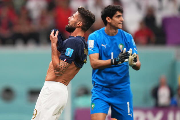 QAT: France v Morocco. FIFA World Cup, WM, Weltmeisterschaft, Fussball Qatar 2022. Semi-final Olivier Giroud of France during the FIFA World Cup Qatar 2022 match, Semi-final between Frtance and Morocco played at Al Bayt Stadium on Dec 14, 2022 in Al Khor Qatar. Copyright: xBaguxBlancox xPRESSINx WC_221214_059