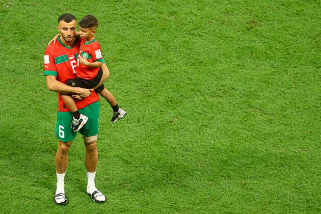 Mandatory Credit: Photo by Kieran McManus Shutterstock (13661836cp) Romain Saiss of Morocco at the end of the match France v Morocco, FIFA World Cup, WM, Weltmeisterschaft, Fussball 2022, Semi Final, Football, Al Bayt Stadium, Al Khor, Qatar - 14 Dec 2022 Editorial Use Only France v Morocco, FIFA World Cup 2022, Semi Final, Football, Al Bayt Stadium, Al Khor, Qatar - 14 Dec 2022 Editorial Use Only Copyright: xKieranxMcManus Shutterstockx 13661836cp