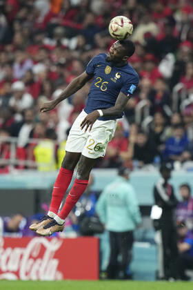 France v Morocco: Semi Final - FIFA World Cup, WM, Weltmeisterschaft, Fussball Qatar 2022 Marcus Thuram centre-forward of France and Borussia Monchengladbach in action during the FIFA World Cup Qatar 2022 semi final match between France and Morocco at Al Bayt Stadium on December 14, 2022 in Al Khor, Qatar. Al Khor Qatar Copyright: xJosexBretonx originalFilename:breton-francevm221214_npgy7