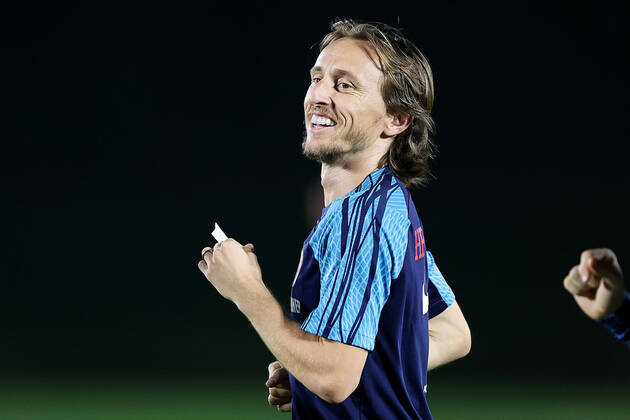 Training of the Croatian national football team Luka Modric during the training of the Croatian national football team at Al Ersal 3 camp in Doha, Qatar on December 15, 2022. GoranxStanzl PIXSELL