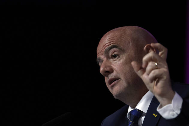 FIFA s President, Swiss Gianni Infantino, addresses a press conference, PK, Pressekonferenz in Doha, Qatar, 16 December 2022. Infantino said that FIFA s World Cup Qatar 2022 has been a great success . The final between Argentina and France is to be played on 18 December, and the match for the third and fourth place between Croatia and Morocco, on 17 December. Gianni Infantino s press conference !ACHTUNG: NUR REDAKTIONELLE NUTZUNG!  Copyright: xAlbertoxEstevezx EVE2290 20221216-f6026ab3d115c698de46ec5801b1dc860a82ab4b