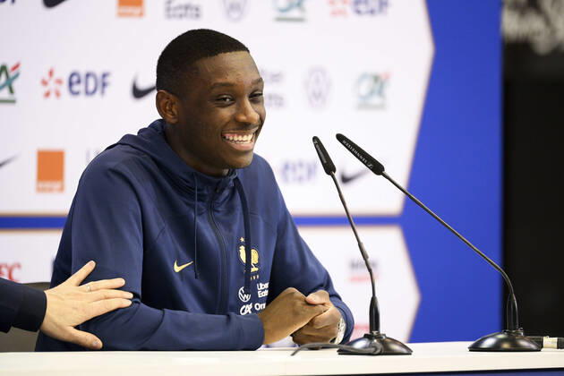 KOLO MUANI Randal (FRA) FOOTBALL : Conference de presse de l equipe de France - coupe du Monde Qatar 2022 - 16 12 2022 JBAutissier Panoramic 