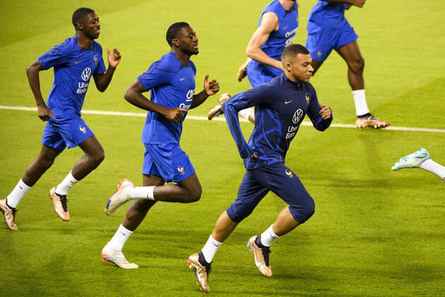 MBAPPE Kylian (FRA) FOOTBALL : Entrainement de l Equipe de France - coupe du Monde Qatar 2022 - 16 12 2022 JBAutissier Panoramic
