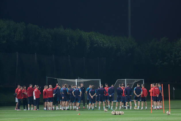 Croatia s players participate in their national team, Nationalteam s training session in Doha, Qatar, 16 December 2022. Croatia is to face Morocco on 17 December in a match for the 3rd and 4th place in the FIFA World Cup, WM, Weltmeisterschaft, Fussball 2022. Croatia s trainning session !ACHTUNG: NUR REDAKTIONELLE NUTZUNG!  Copyright: xJUANxIGNACIOxRONCORONIx EVE2310 20221216-0e671fa97633c384a056f6db6f62300159fe86bd
