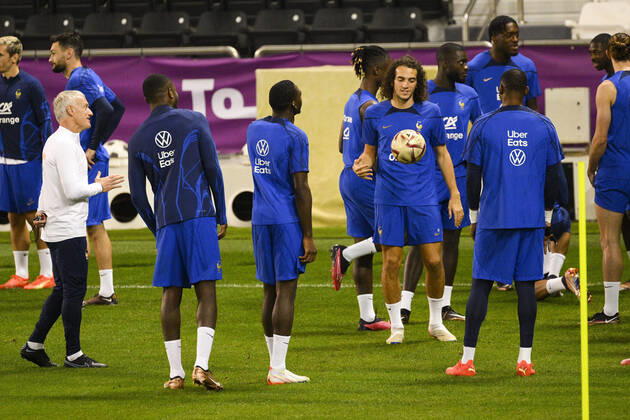GUENDOUZI Matteo (FRA) FOOTBALL : Entrainement de l Equipe de France - coupe du Monde Qatar 2022 - 16 12 2022 JBAutissier Panoramic 