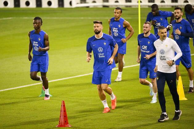 GIROUD Olivier (FRA) FOOTBALL : Entrainement de l Equipe de France - coupe du Monde Qatar 2022 - 16 12 2022 JBAutissier Panoramic 