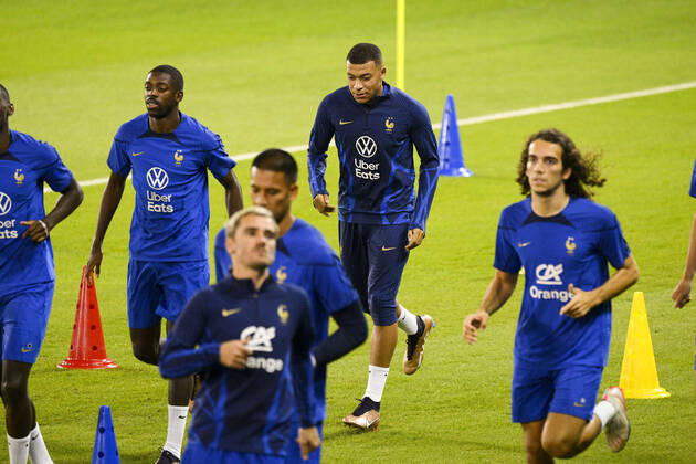 MBAPPE Kylian (FRA) FOOTBALL : Entrainement de l Equipe de France - coupe du Monde Qatar 2022 - 16 12 2022 JBAutissier Panoramic
